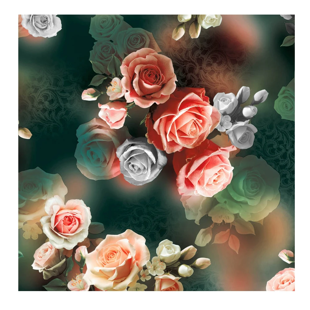 polyester stretch shining spandex soft satin custom animals prints digital print for garment wedding dress skin-friendly fabric