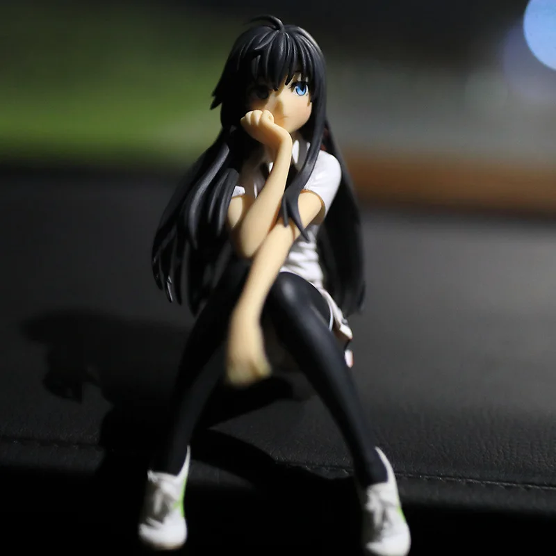 14CM Funny Japan Anime My Teen Romantic Comedy  Yukinoshita Yukino Figure Model Dolls Toys PVC Collect Gift Sitting Position