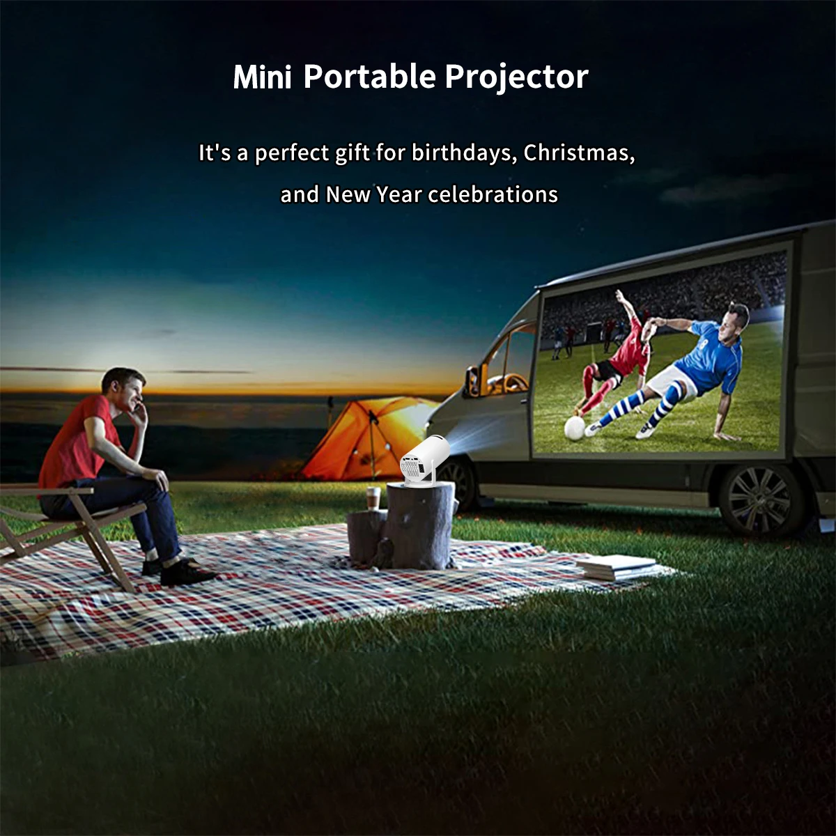 2024 good quality 4K Full HD Mini Portable HY300PRO projector Android 12 WIFI BT wireless connect wholesale