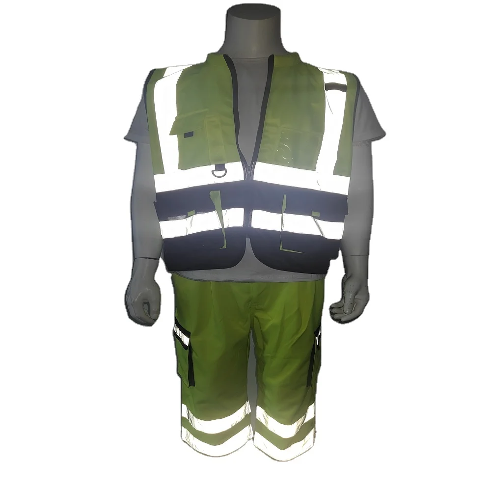 Vivid Engineer Safety Vest 3M  High Visibility adjustable Reflective Vest Multi Pockets Workwear Reflective Clothing