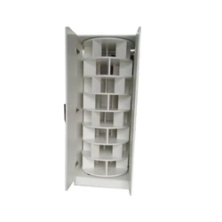 modern manufacturer 7 tiers 28 pair 360 degree wooden spinning space saving rotating entry way shoe rack display latitude run