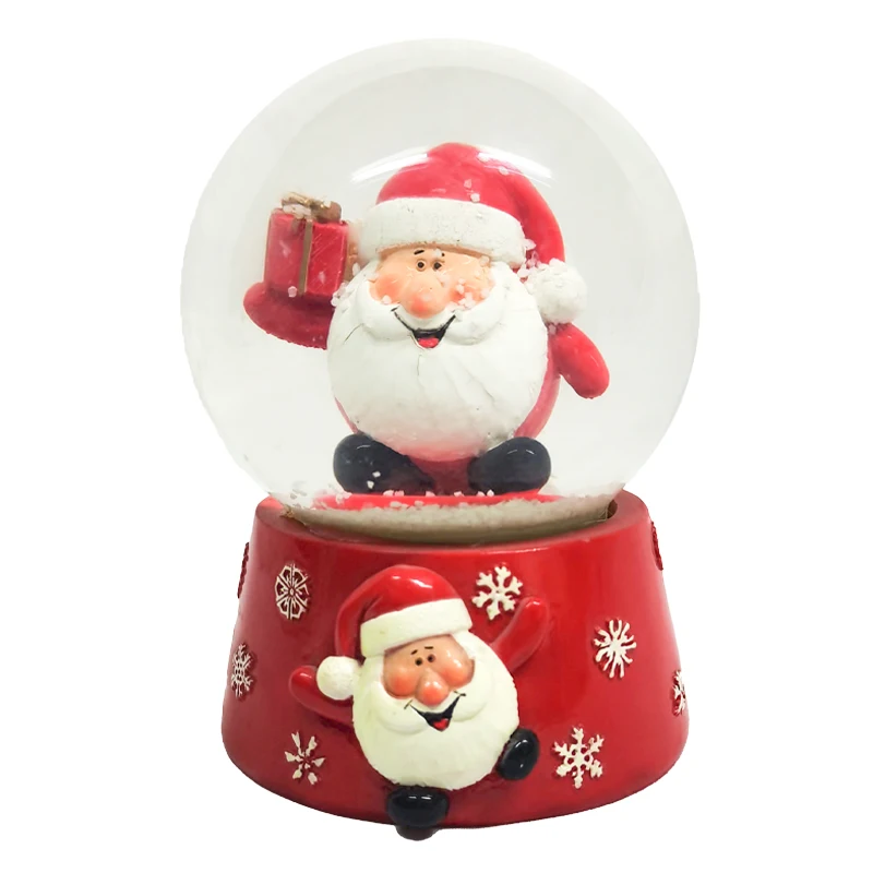 High Quality Custom Made Snowman Snow Ball Gift Resin Christmas Globe for Home Decor