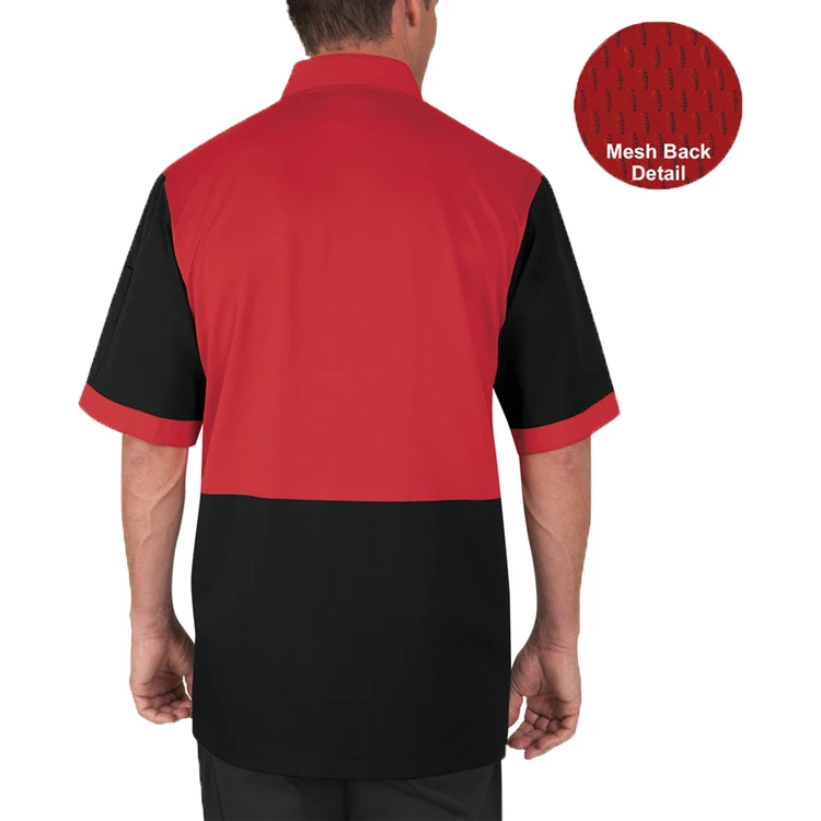 Оптовая продажа, летняя мужская традиционная форма шеф-повара суши, белая сетчатая куртка с коротким рукавом и полуспинкой для ресторана