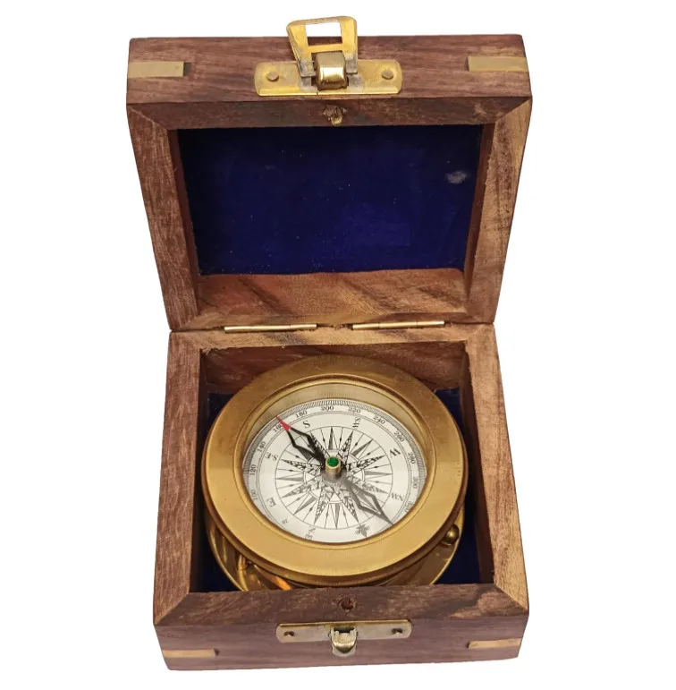 Rustic Creative Nautical Collectible Retro Style Compass Decorative Gift Box