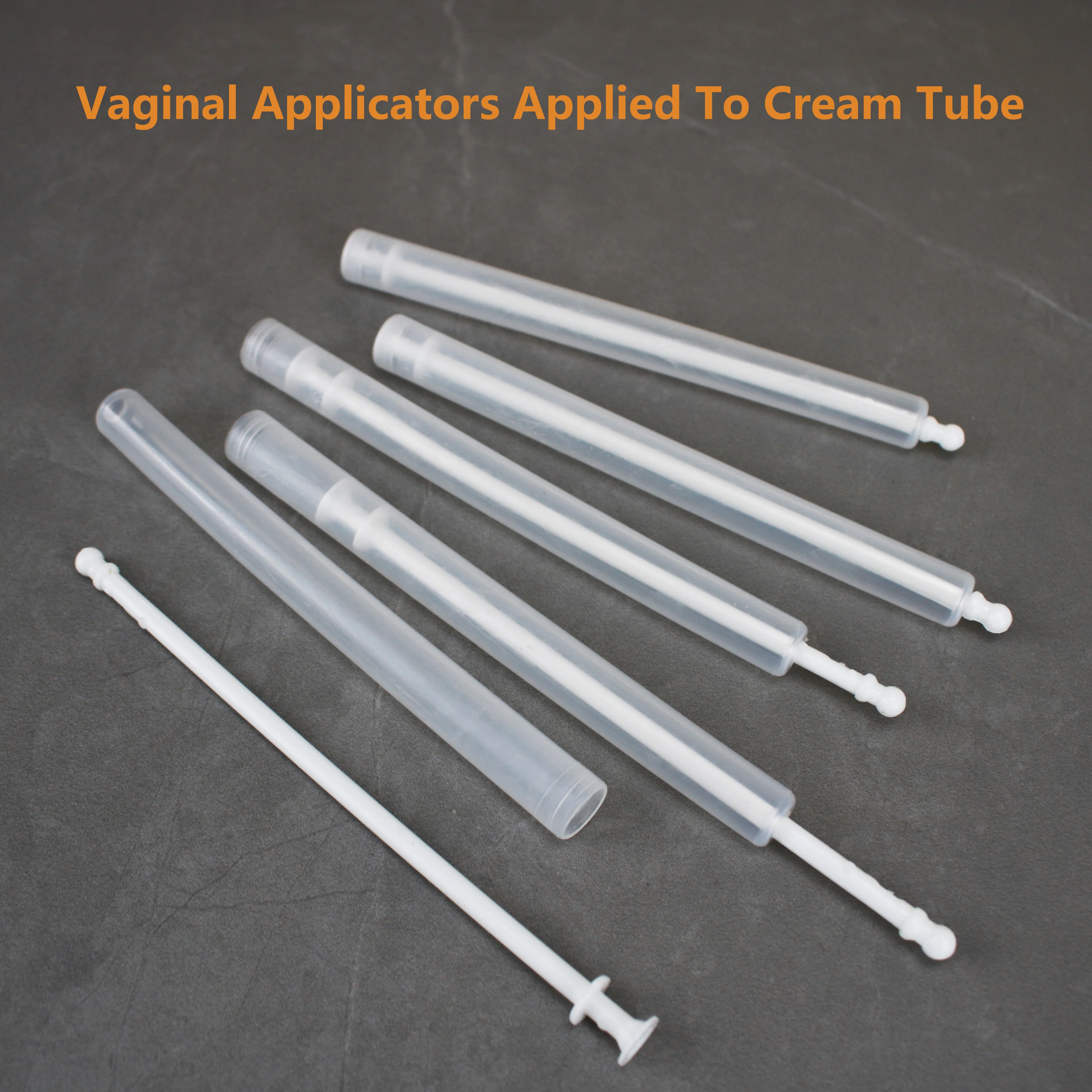 PP plastic vaginal applicator applied to cream tube