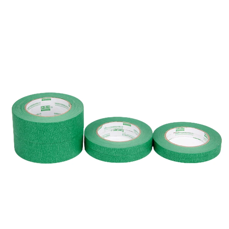 Natural Rubber No Residue Fineline Green Masking Tape For Outdoor Wall Painting