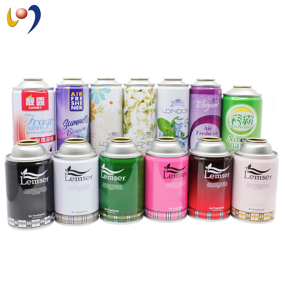 
CMYK printing empty aerosol tin cans for household 300ml aerosol fragrance 