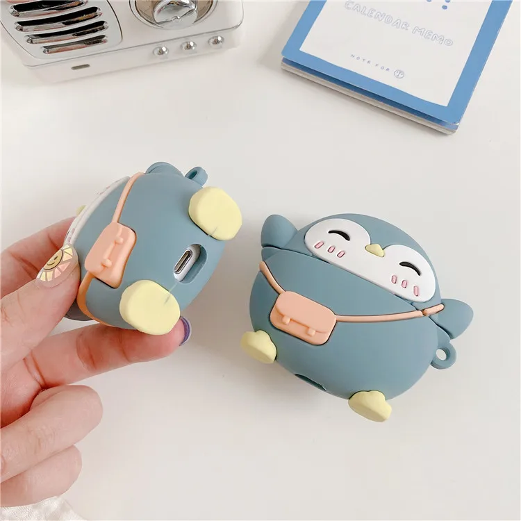 Creative Custom Cartoon Cute Penguin Soft Silicone Protective Case Cover Silicon Holder for Airpods Pro For Airpod 2