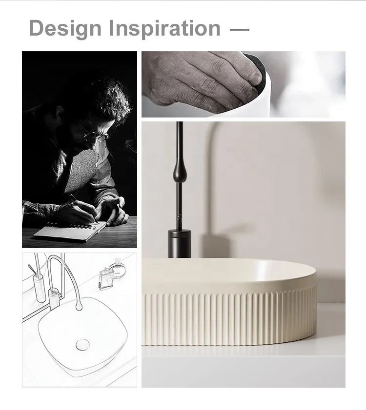 Cream style porcelain countertop Wash basins restroom sink washroom single basin balcony rectangular pot circular small sink