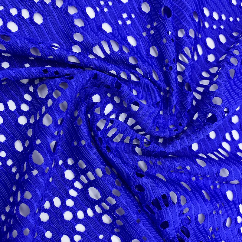 Good stretch 87%Nylon 13%Spande hollowed-out jacquard mesh fabric for swimwear