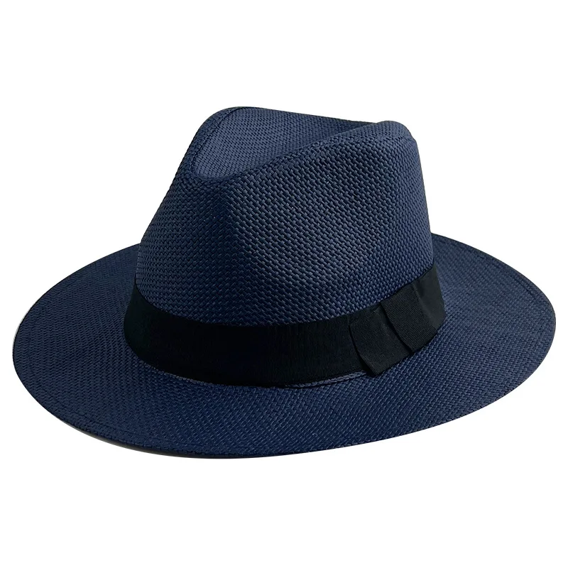 HZM-24039 Outdoor Women Men Unisex Spring Summer Breathable Sun Straw Braid Floppy Fedora Beach Panama Cap Straw Hats