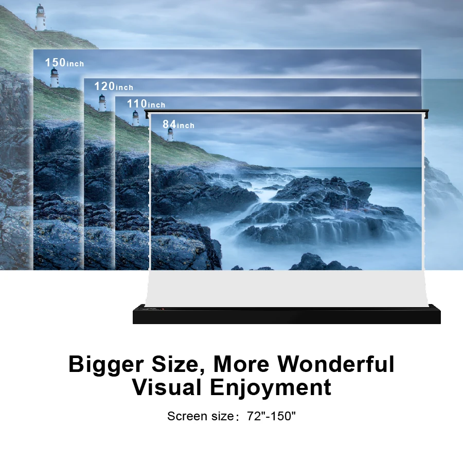 VIVIDSTORM 120inches floor standing projector screens with White cinema Screen Material for led normal projector
