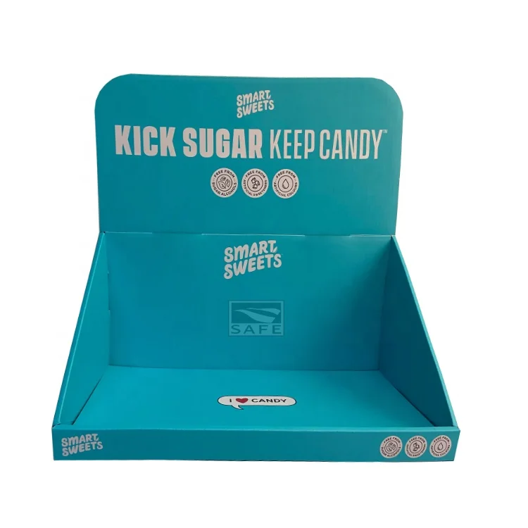 Hot Selling Oem Cardboard Counter Display for Candy Corrugated Table Display Box