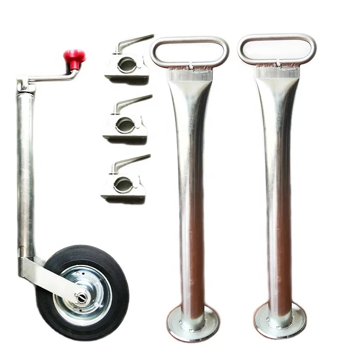48mm Telescopic Trailer Caravan Jockey Wheel with 2  prop stand   Clamps