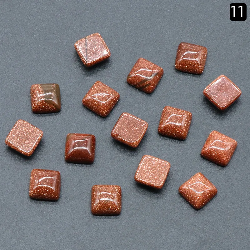 Square ring surface natural crystal single curved square geometric DIY jewelry stone semi-precious stone crafts