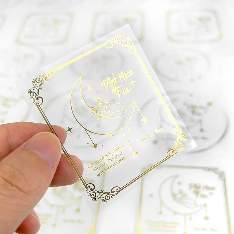 Custom Perfume Bottle Stickers With Clear Logo Gold Foil Glue Waterproof Stickers Cheap Price Tag Printing