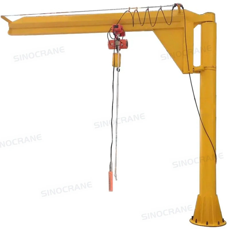 360 Rotating Pillar Lifting Jib Crane 5 Ton Free Standing Swing Arm Hoisting Cantilever Floor Mounted Column Jib Crane