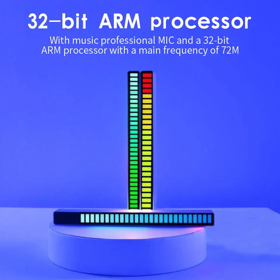 YIZHI прямой источник питания Usb Type-c Звуковое управление свет автомобильная музыкальная светодиодная ритм-лампа принимающая Голосовая лампа с 32 светодиодными 18 видов цветов