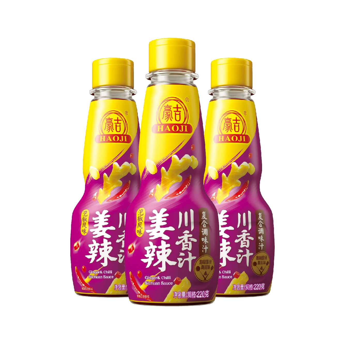 Haoji over 30 years manufacture hot selling high quality  Ginger and Chili spicy sichuan sauce