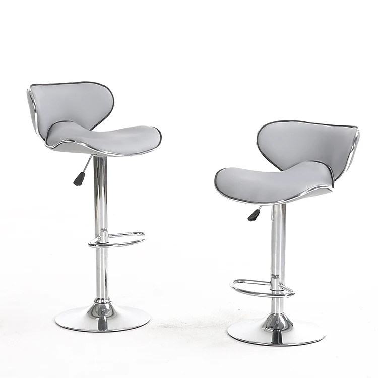 Modern Cheap adjustable designer pu bar stool round bar chair leather
