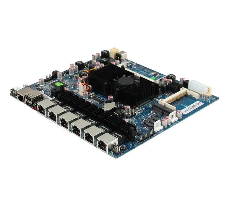 
Intel D525 6LAN 1U router firewall chassis pfsense firewall barebone solid long life capacitor 