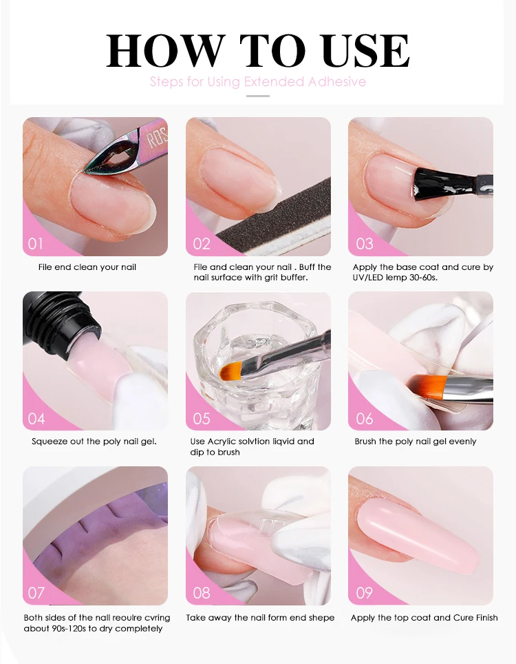 Deroi Upgrade Nude Poly Gel New Formula poly Extension nail gel builder Hema Free TPO Free Acrylic Poly Gel for Nail Extension