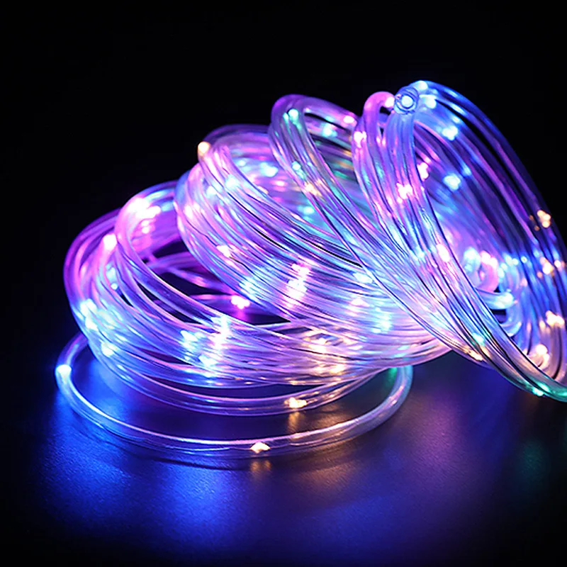 8 Modes 7m 50LED Outdoor Solar Garden Lighting Led Decoration Light RGB Rope Lights For Wedding
