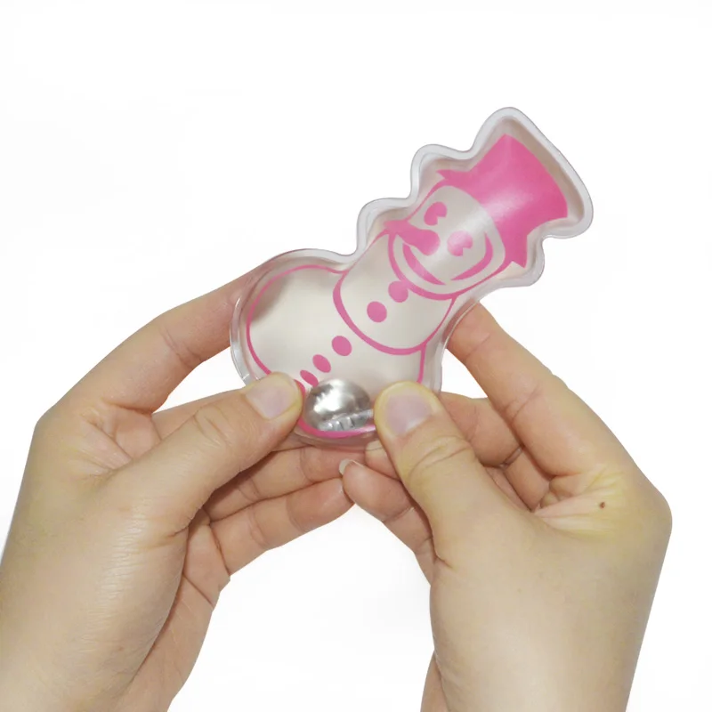 Transparent PVC Produced Portable Reusable Customized Snowman Heat Pad Instant Heat Pack Metal Hand Warmer