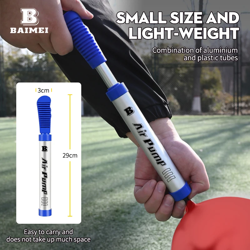 Baimei portable football soccer ball Balloons Inflatable air pump with needle manual hand pump balloon