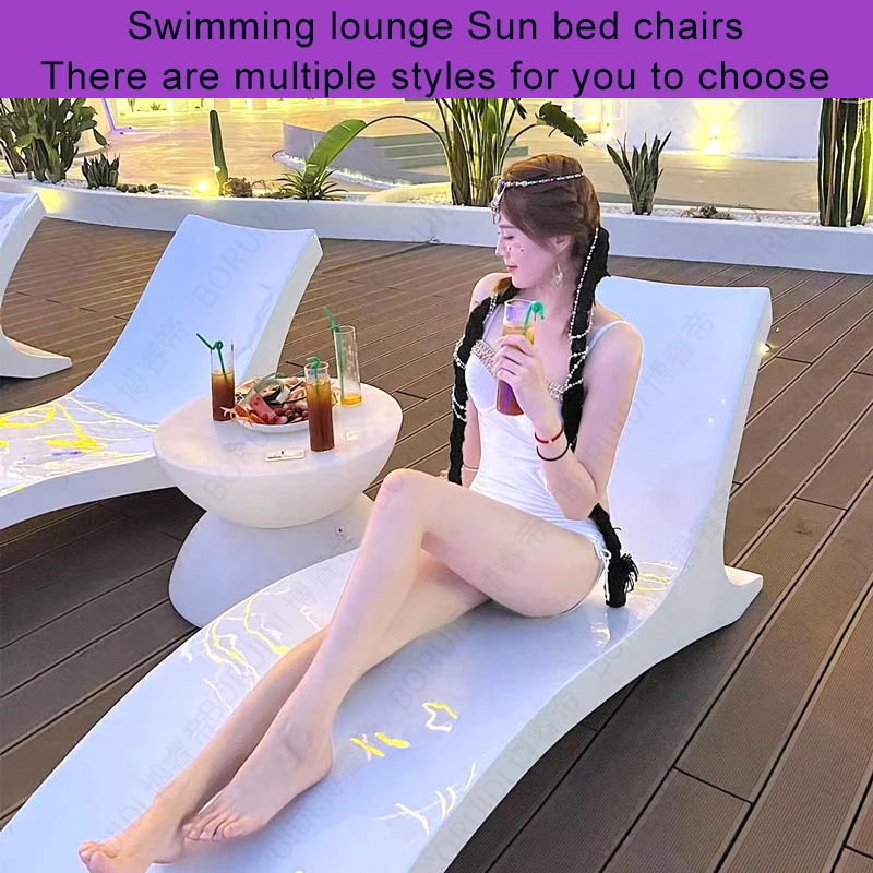 HTY-2475 Leisure lounger sun bed outdoor furniture swimming pool lounge chair ottoman lounger sex white beach lounge chair