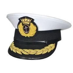Embroidery Patch Badge White Crown Uniform Hat Party Cosplay Officer Military Army Navy Pilot Police Peaked Cap