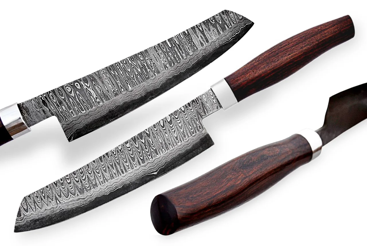 Нож Santoku ручной работы из дамасской стали кухонный нож нового стиля 