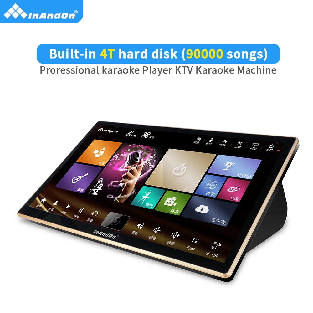 4T, 18,5 дюйма, сенсорный экран, три в одном, караоке-проигрыватели, Китайская система караоке InAndOn, KTV, караоке, пение-машина