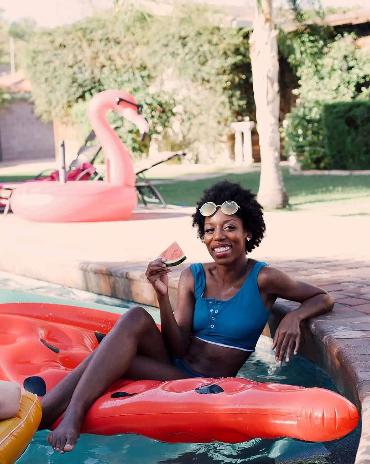 Coconut and Watermelon Slices Inflatable Ride-ons Outdoor Swimming Pool Float for Fun Decorations and Parties Activities