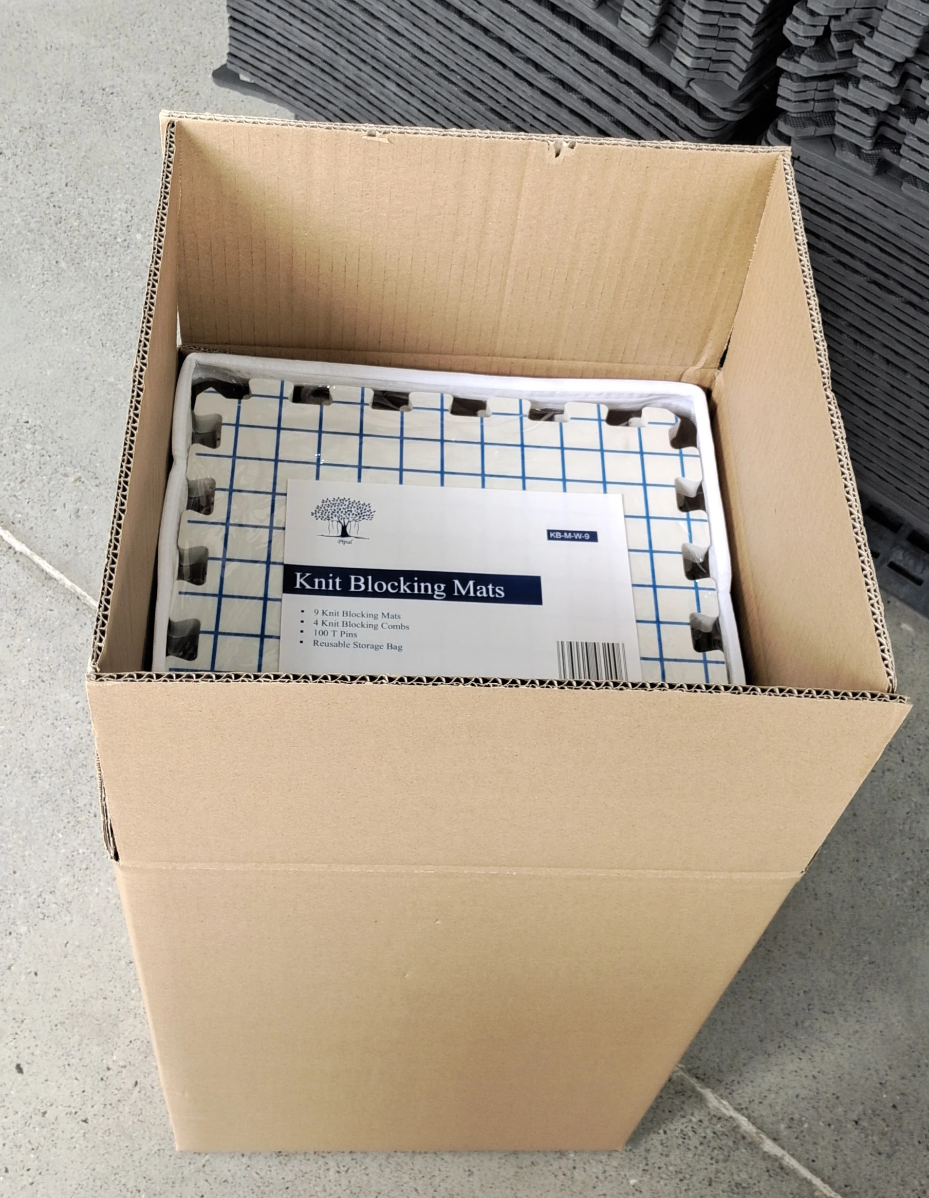 Crafts Blocking Mats for Knitting - Pack of 9 white Blocking Boards with Grids or line