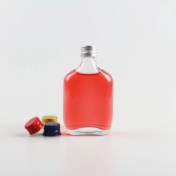 50ml Food Grade Mini Flat Flask Glass Liquor bottle Wine Glass Bottle For Whisky Rum Gin