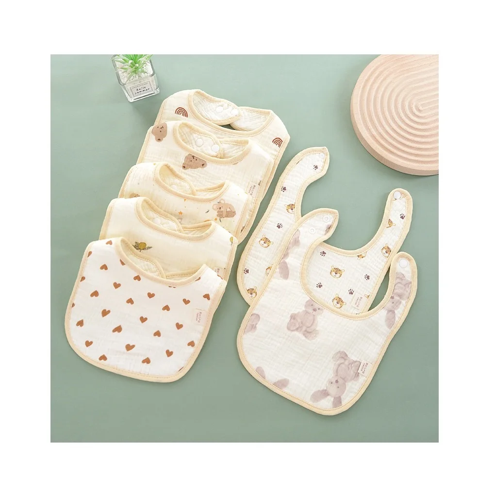 6 слоев на заказ детские нагрудники из муслина 100% хлопчатобумажные детский нагрудник унисекс слюна