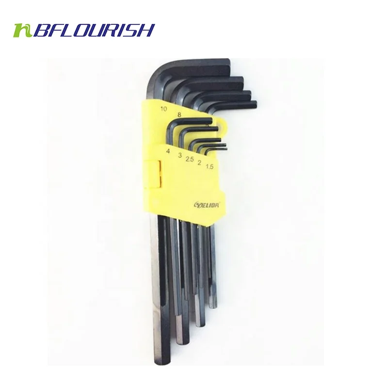 9pcs set of 40Cr black coating Exta Long Arm hex keys/allen keys wrench set/torx key