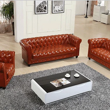 Рама диван для гостиной деревянный классический современный европейский стиль Античный натуральный твердый Честерфилд кожа натуральная кожа