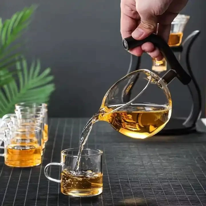 New type glass tea maker household integrated tea maker semi-automatic glass tea set