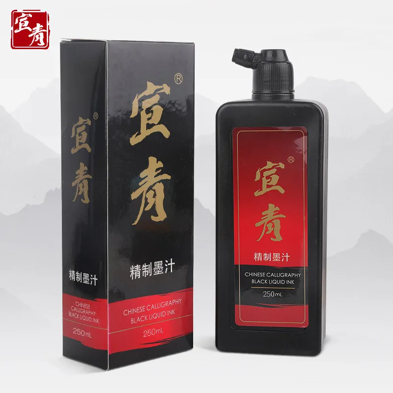 Artecho Chinese calligraphy black ink,500ml/3.38oz high volume liquid ink traditional sumi ink art craft gifts