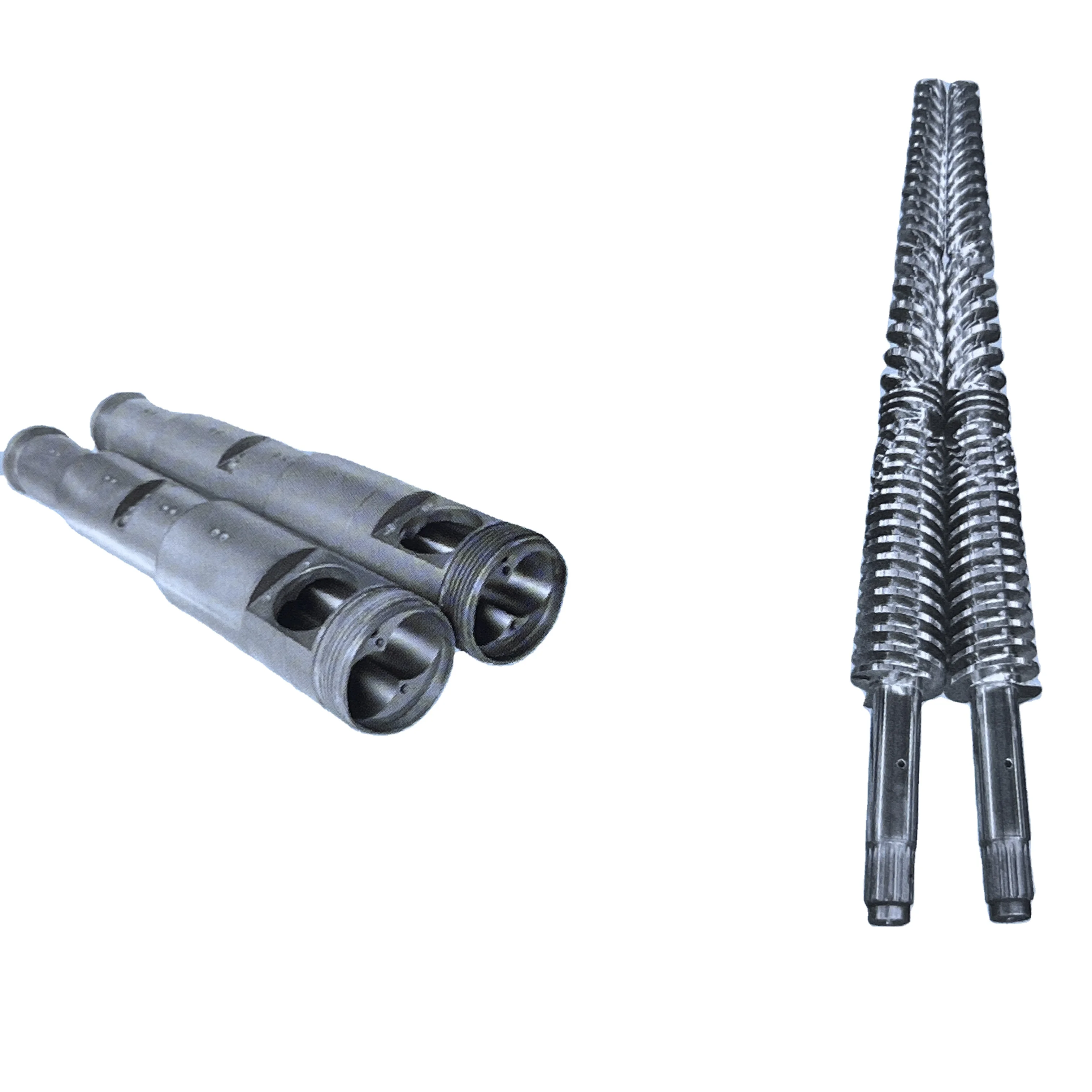 SJSZ 80 156 винтовая цилиндрическая коническая двойная и бочка для пластиковой экструзионной машины ПВХ