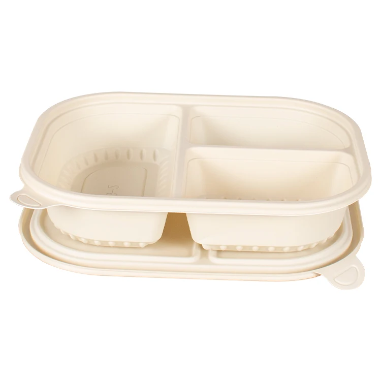 Corn Starch Food Container Degradable Disposable Tableware Customized Green Cornstarch Knife Fork And Spoon Biobased Lunch box