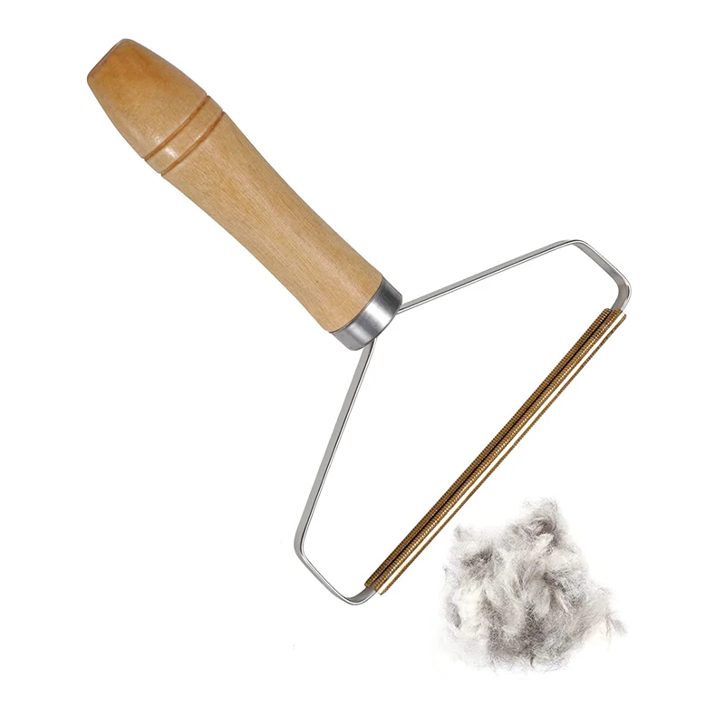 Переносной ролик для удаления ворса для домашних животных с деревянной ручкой