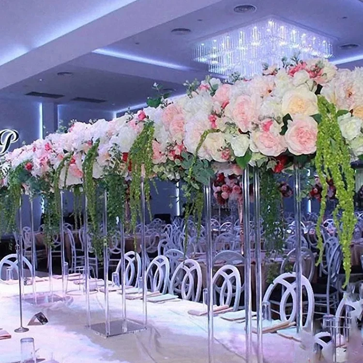 Wedding Centerpieces Acrylic Vases square Geometric Tall Flower Stand for Party Table Decorations