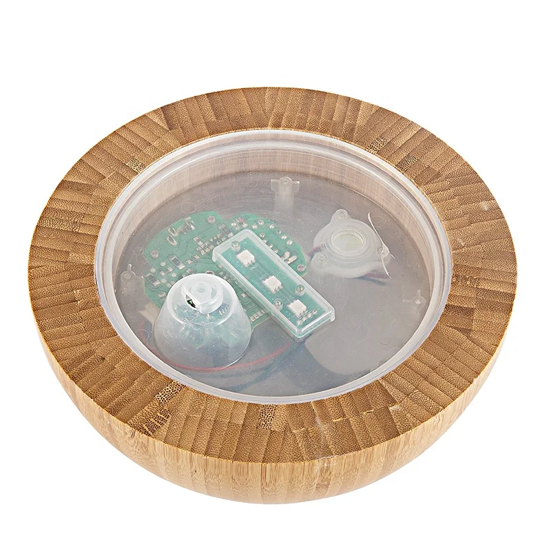 SOICARE 100ml Ball Bamboo Wood Glass Ultrasonic Aromatherapy Essential Oil Aroma Diffuser