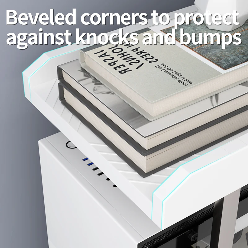 Lockable Casters Aluminum Laptop Stand with CPU Holder Office and Home Cooling for Printer Use on Desk