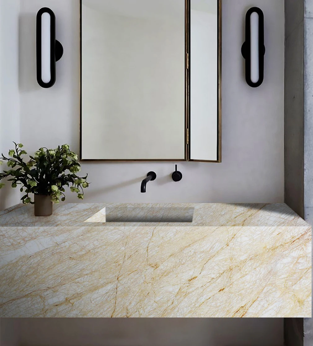 Роскошный отель Золотой Паук Мраморная плита столешницы мраморные кухонные для ванной каменный остров проекта отеля