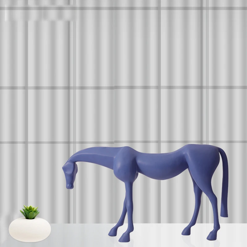 Simple and luxurious style abstract animal resin horse sculpture ornaments