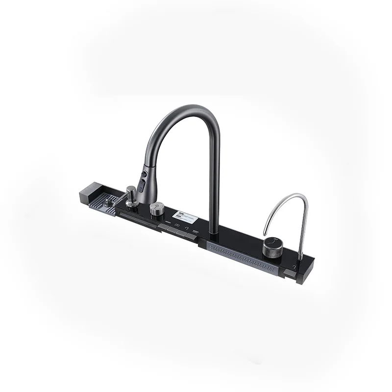 All In One LED Light Stainless Steel 304 Waterfall Rainfall Multifunctional Kitchen Sink